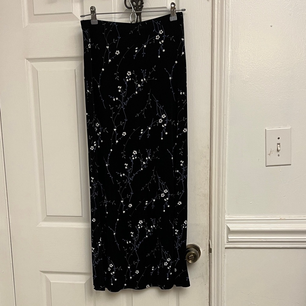 Floral Black Maxi Skirt